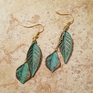 Leaf earrings, NWOT